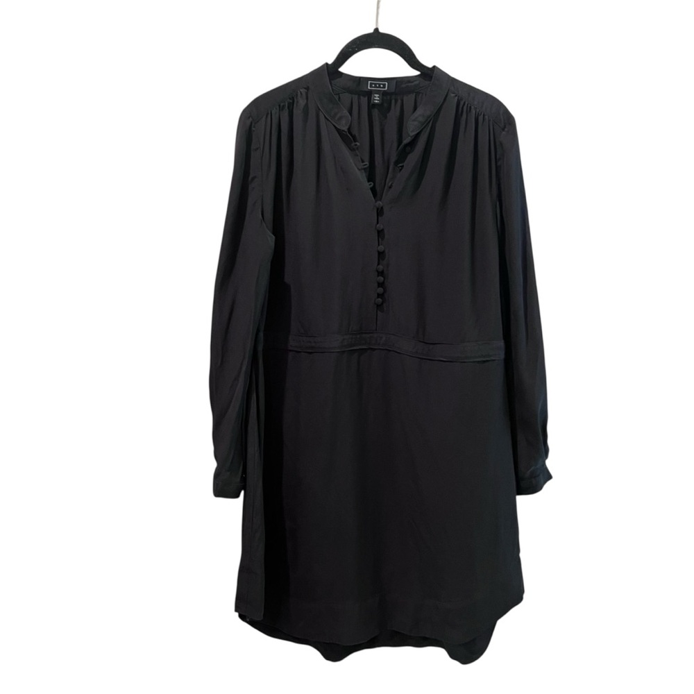 AYR Black ‎ Pop Henley Silk Mini Dress  size Small